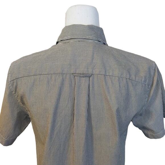 Everlane Pin Striped Button Down Shirt Size XS Navy Cotton Classic Casual Preppy - Picture 7 of 12